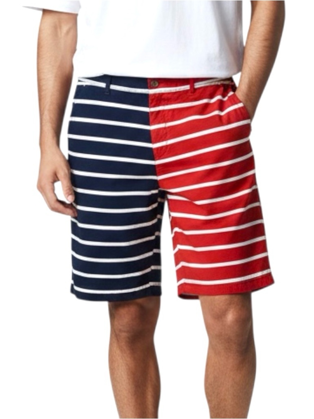Vineyard Vines Shorts Red White Blue Striped Flat Front Stretchy Men’s Sz 28x9